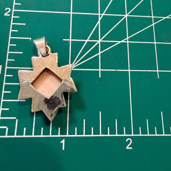 Ornate handcrafted Pink Queen Conch Pendant Sterling Silver Southwestern Gift - Picture 6 of 7